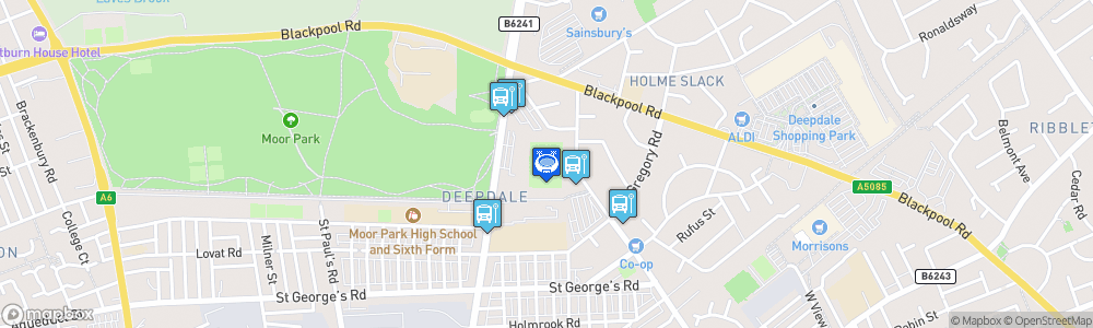 Static Map of Deepdale Stadium