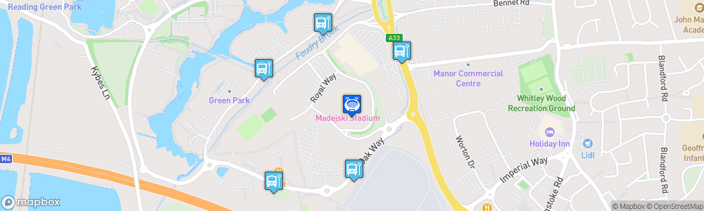 Static Map of Madejski Stadium