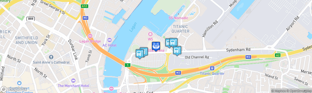 Static Map of SSE Arena Belfast