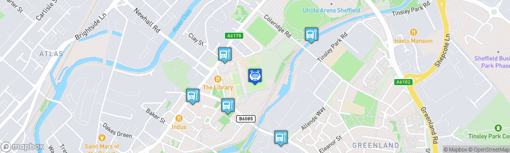 Static Map of Sheffield Olympic Legacy Stadium