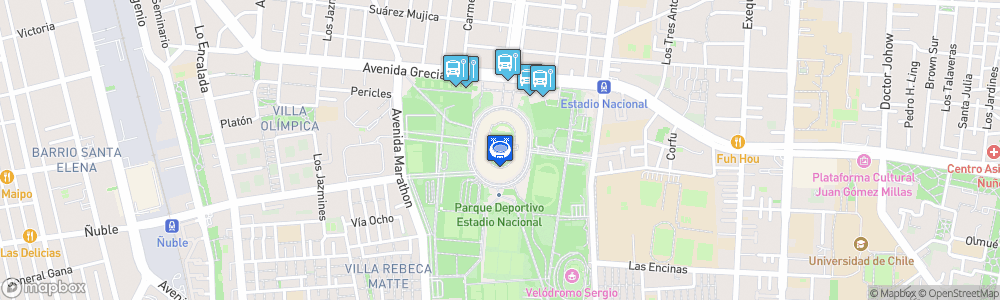 Static Map of Estadio Nacional Julio Martínez Prádanos