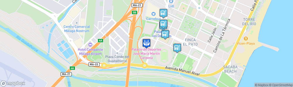 Static Map of Palacio de Deportes José María Martín Carpena