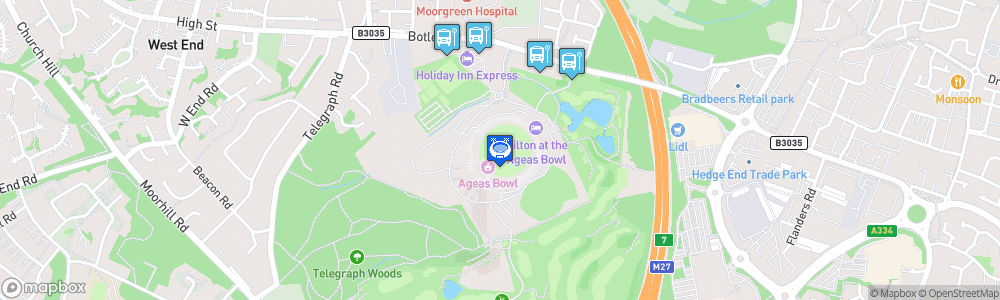 Static Map of Rose Bowl Cricket Ground