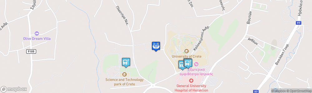 Static Map of Heraklion University Sports Hall