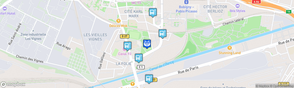 Static Map of Stade Henri Wallon - Maison du Rugby