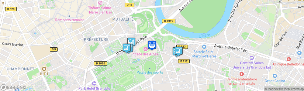 Static Map of Stade des Alpes