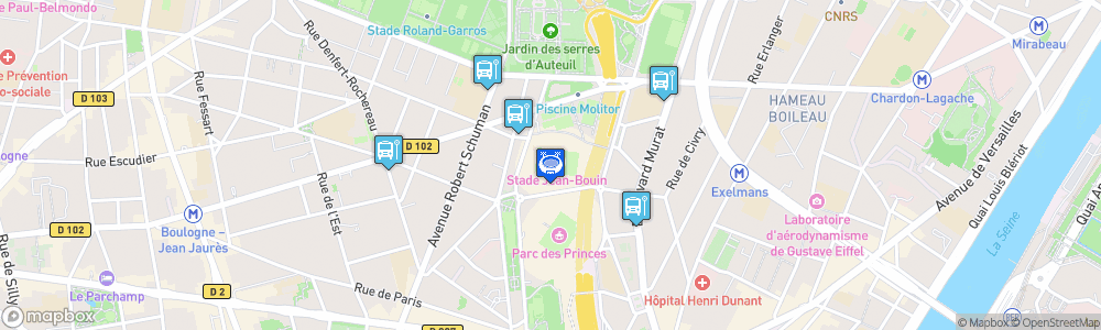 Static Map of Stade Jean Bouin, Paris