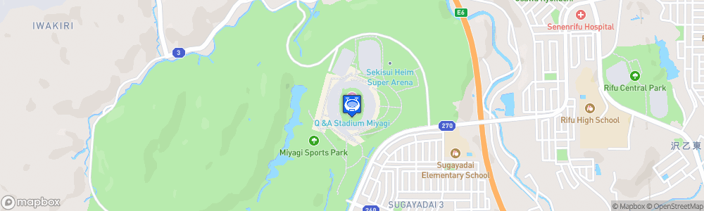 Static Map of Hitomebore Stadium Miyagi