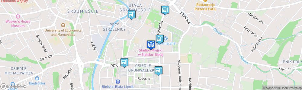 Static Map of Stadion Miejski w Bielsku-Białej