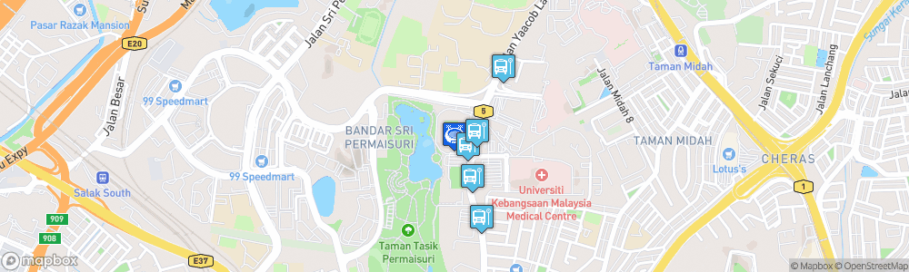 Static Map of Kuala Lumpur Football Stadium