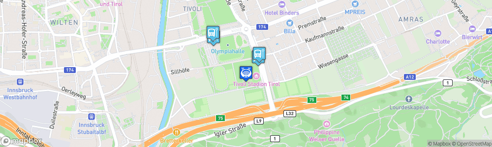 Static Map of Tivoli Stadion Tirol