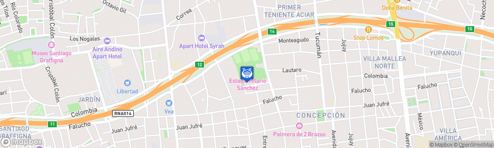 Static Map of Estadio Ingeniero Hilario Sánchez