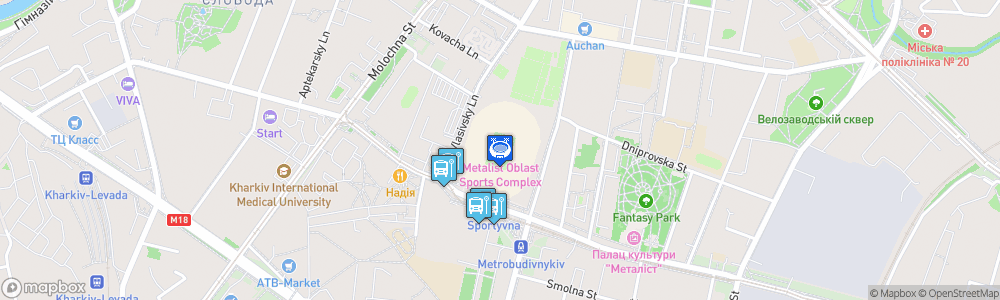 Static Map of Metalist Oblast Sports Complex