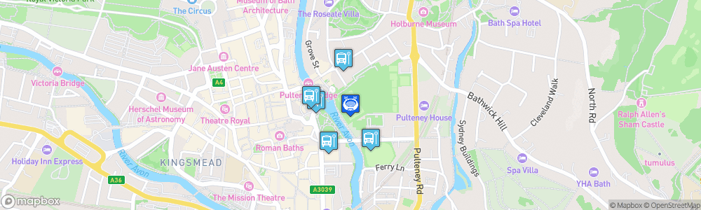 Static Map of Bath Rugby Stadium