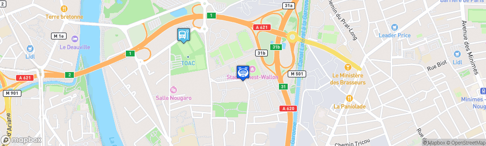 Static Map of Stade Ernest-Wallon