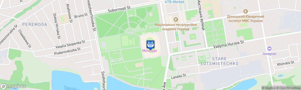 Static Map of Metalurh Stadium, Kryvyi Rih