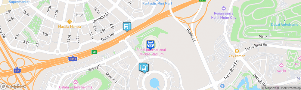 Static Map of Dubai International Cricket Stadium