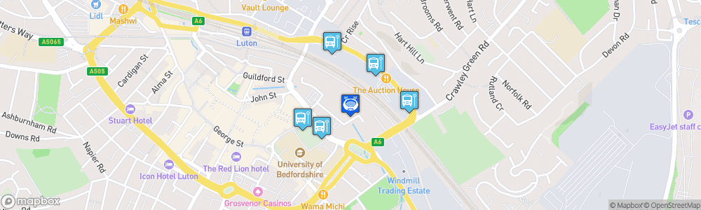 Static Map of Luton Town FC Stadium