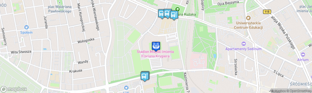 Static Map of Stadion Miejski im. Floriana Krygiera