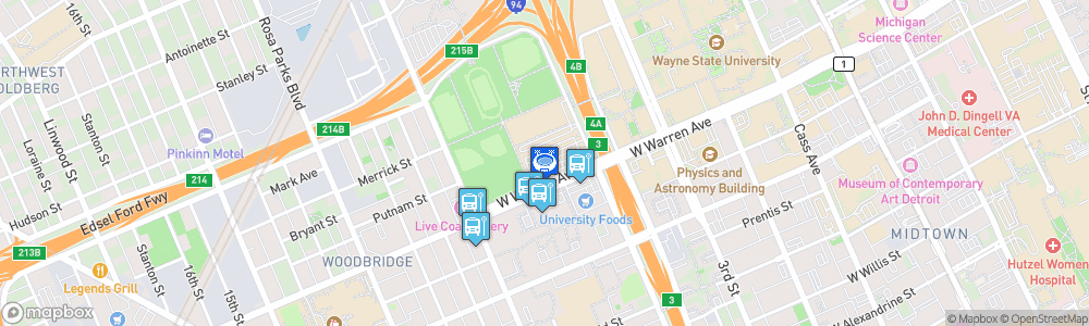 Static Map of Wayne State Fieldhouse