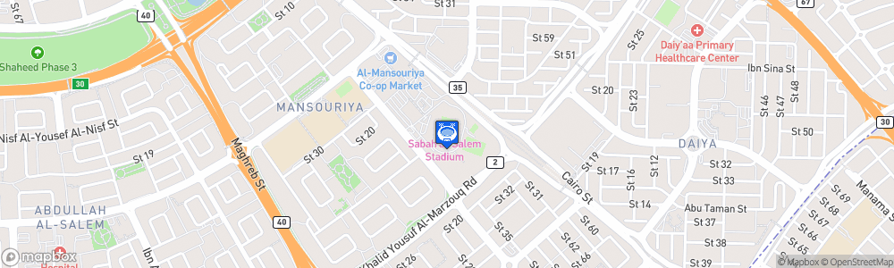 Static Map of Sabah Al Salem Stadium