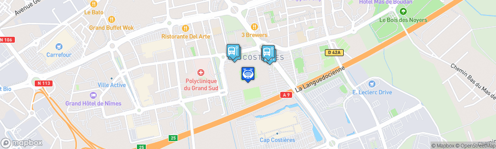 Static Map of Stade Nemausus