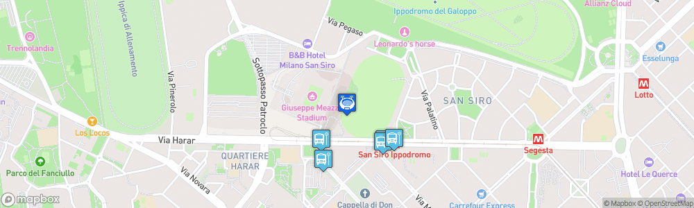 Static Map of New Stadium for Milano