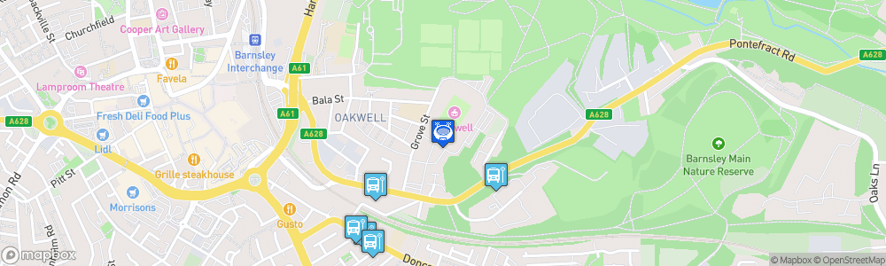 Static Map of Oakwell Stadium