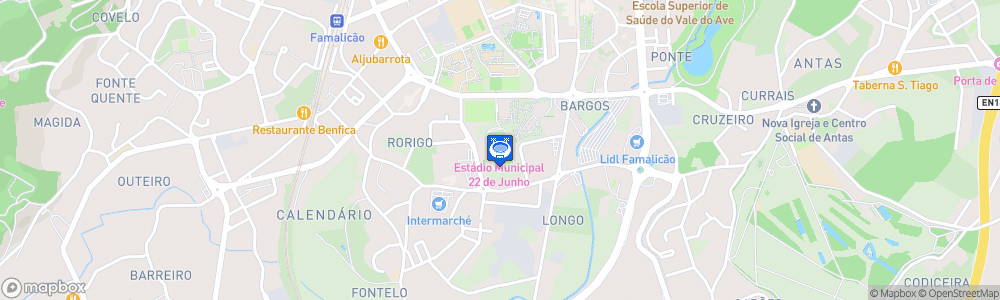 Static Map of Estádio Municipal de Famalicão