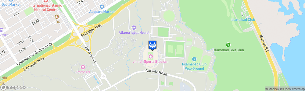 Static Map of Jinnah Stadium