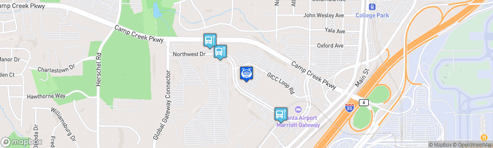 Static Map of Gateway Center Arena