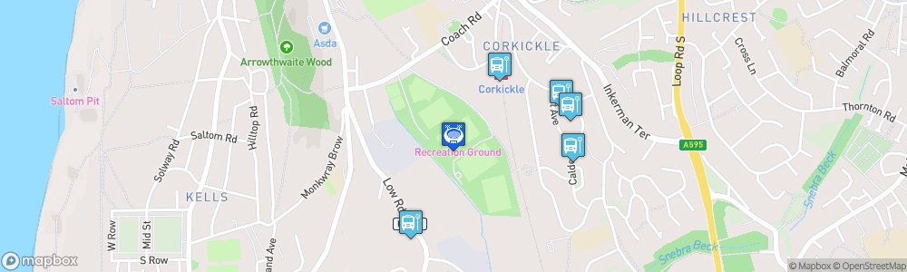 Static Map of Recreation Ground, Whitehaven