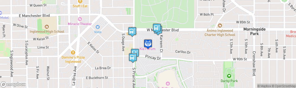 Static Map of The Forum, Inglewood