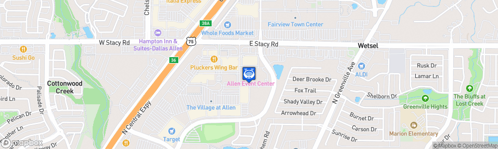 Static Map of Allen Event Center