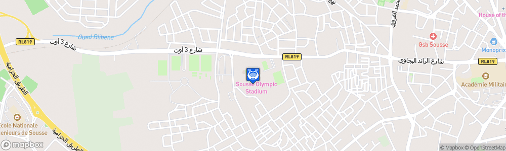 Static Map of Stade olympique de Sousse