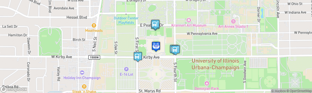 Static Map of Memorial Stadium, Illinois