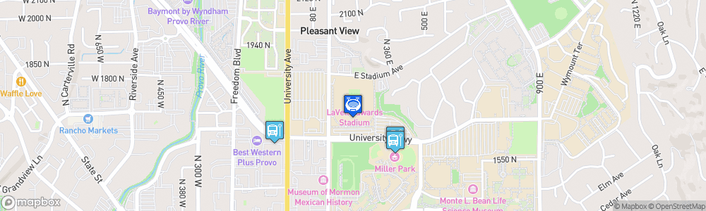 Static Map of LaVell Edwards Stadium