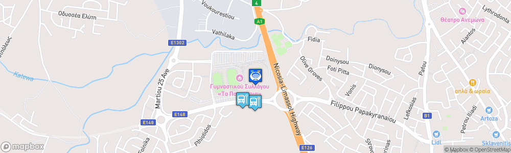 Static Map of Gymnastic Club The Pancyprians Stadium