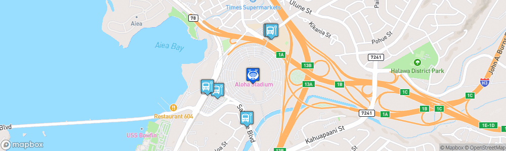 Static Map of Aloha Stadium