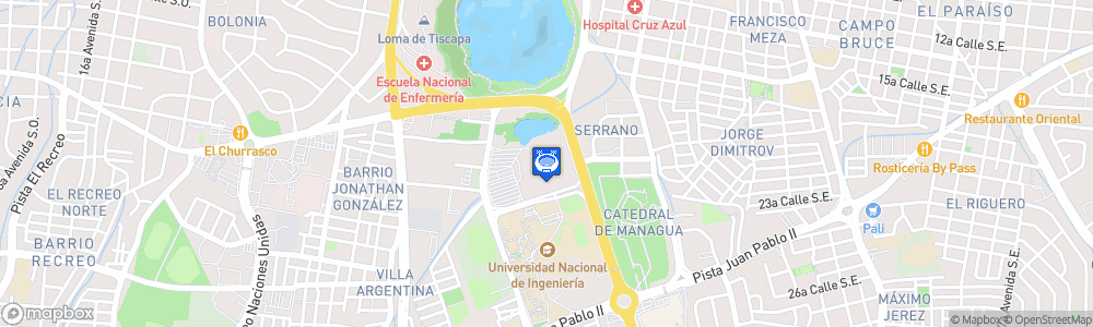 Static Map of Estadio Nacional Dennis Martínez