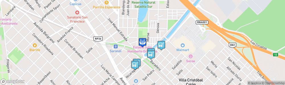 Static Map of Estadio Julio Humberto Grondona