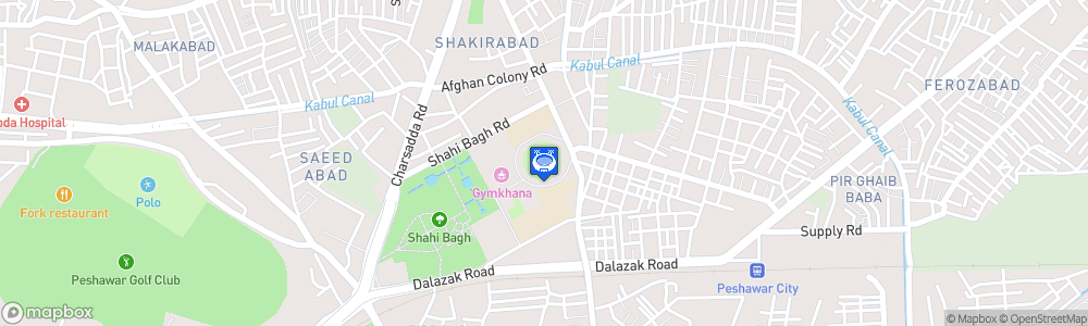 Static Map of Arbab Niaz Stadium