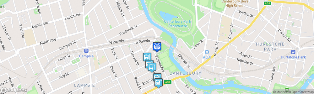 Static Map of Canterbury Olympic Ice Rink