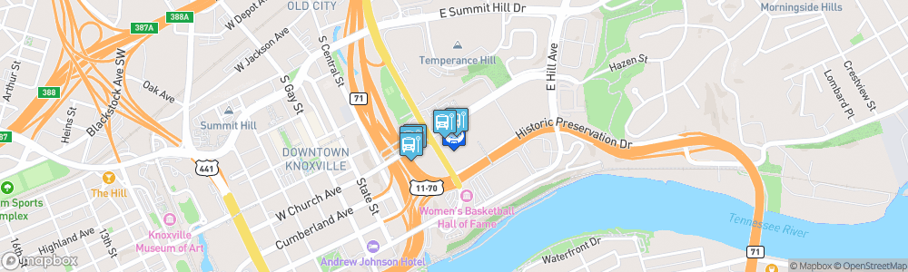 Static Map of Knoxville Civic Coliseum