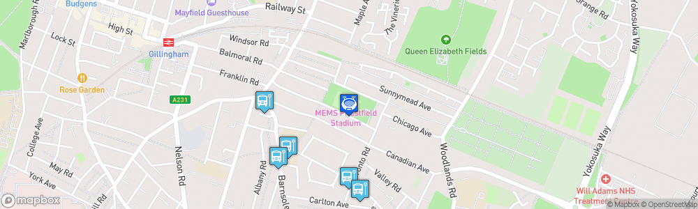 Static Map of Priestfield Stadium