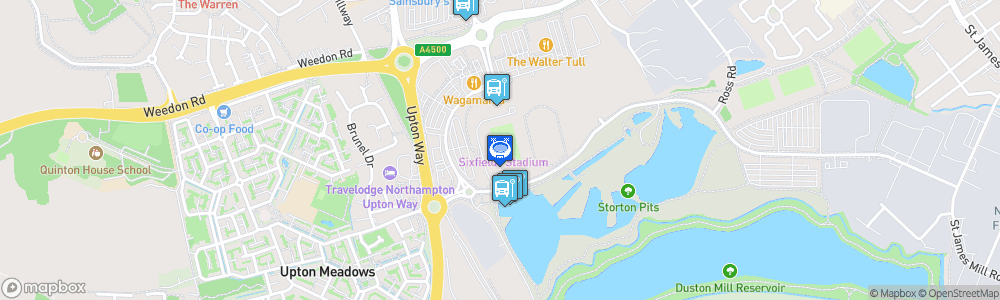 Static Map of Sixfields Stadium