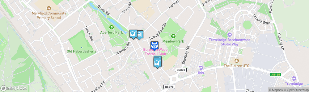 Static Map of Meadow Park - Borehamwood