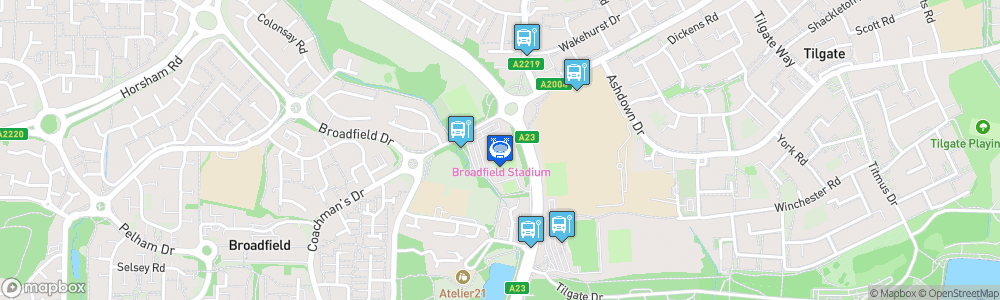 Static Map of Broadfield Stadium