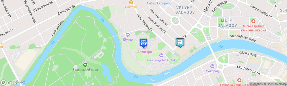 Static Map of Avanhard Stadium - Uzhhorod