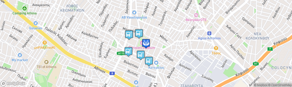 Static Map of Peristeri Stadium